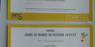 Les PS-MS ont reçu le 1er prix “Ca nous nourrit” de la coupe de France du Potager 2021-2022.