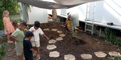 Création d’un nouvel espace potager dans la partie sud de l’école