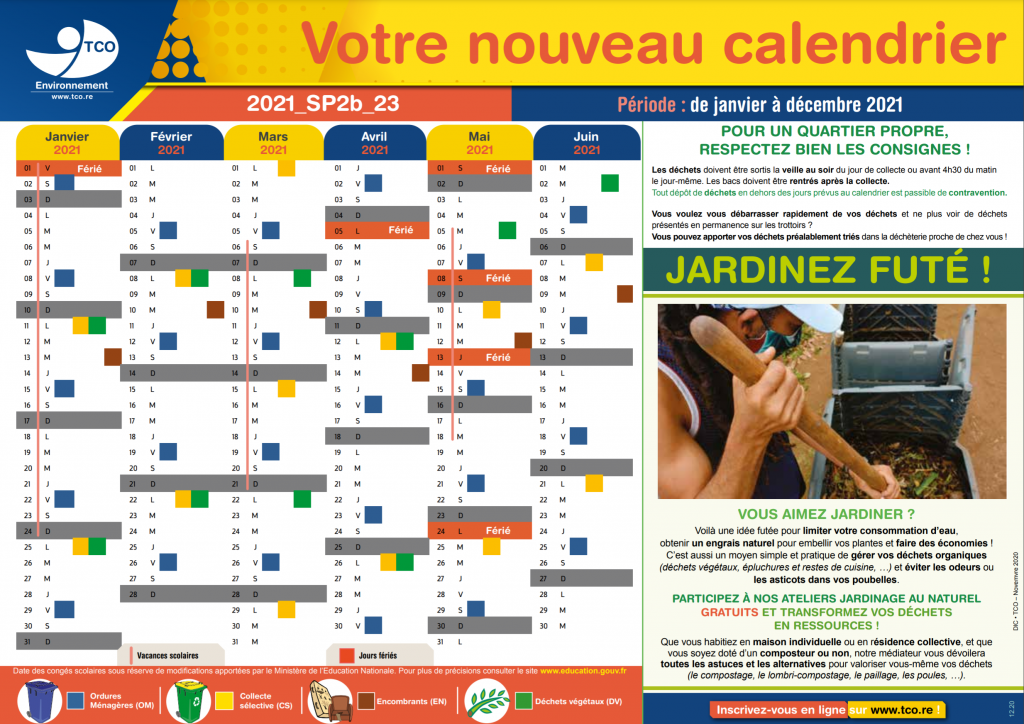 Mon calendrier de collecte des déchets