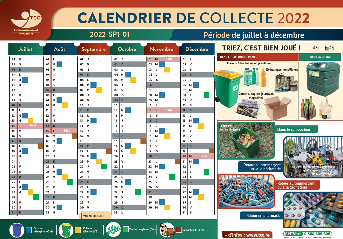 Vos calendriers de collecte des déchets 2022 arrivent
