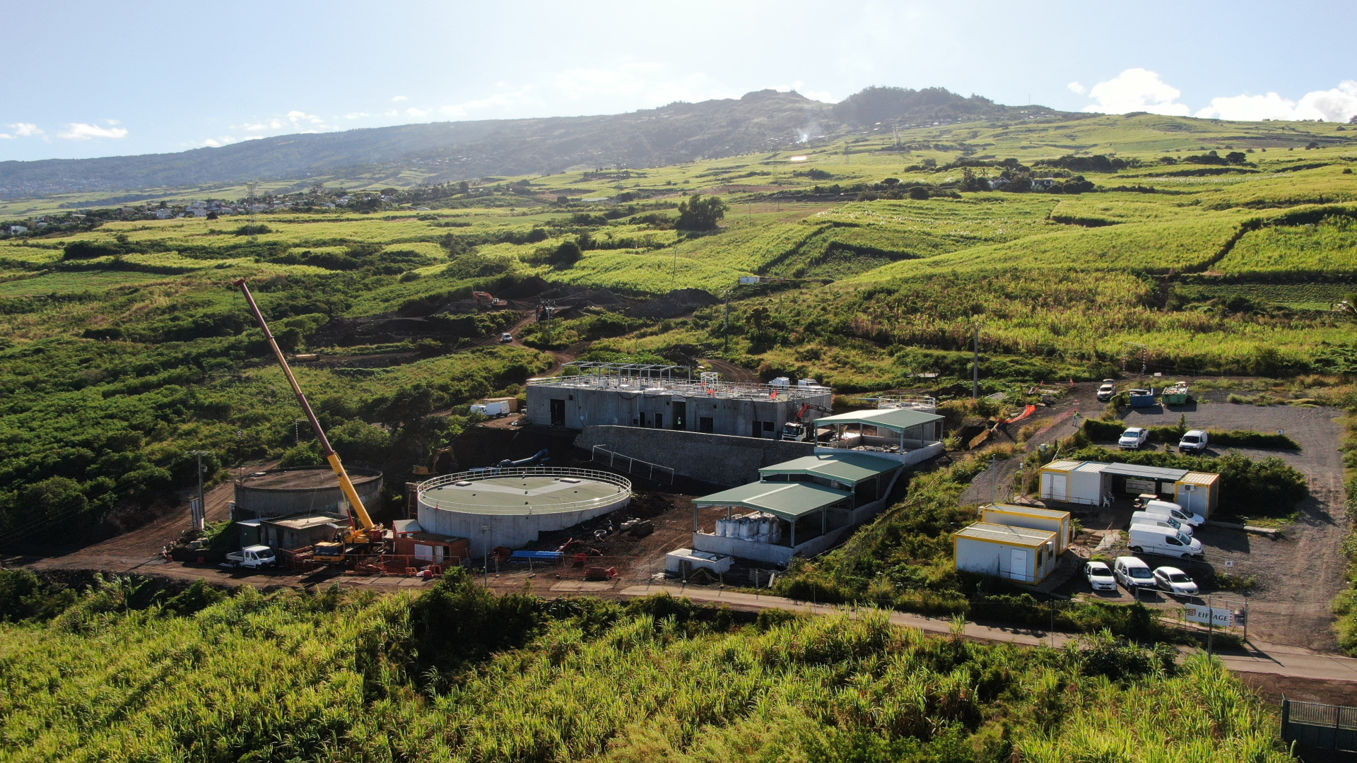 image drone de la station de maduran en travaux